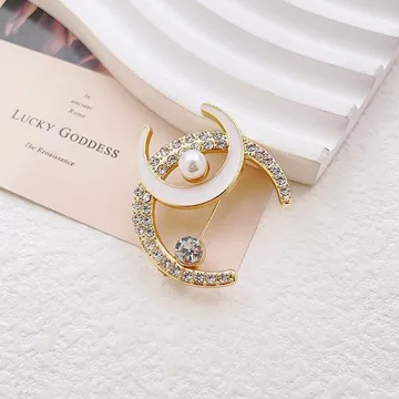 Double Moon Stone Hijab Brooch