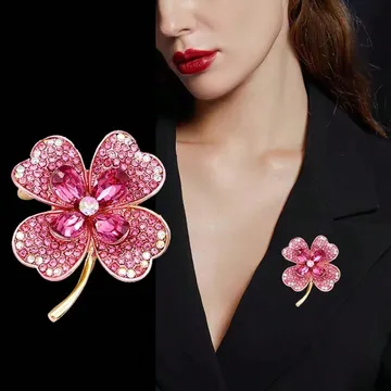 Rhinestone Colorful Clover Brooch/Pin