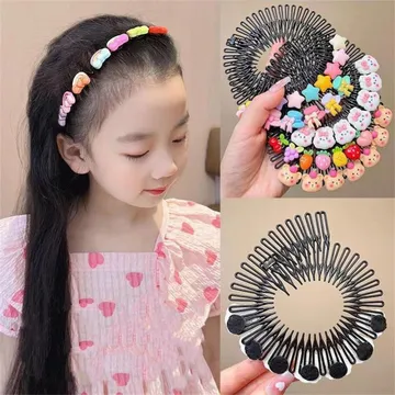 Cute Colorful Cartoon Comb Hairband  (1 Pc)