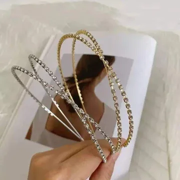 Double Layer Stone Stylish Hair Band (1 pc)