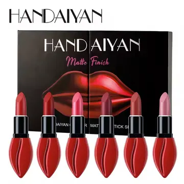 6 Pcs HANDAIYAN Matte Finish Velvet Lipstick Set
