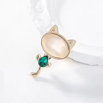 Water Diamond Green Cat Brooch/Pin