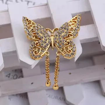 Luxury Butterfly Rhinestone Gold Sliver Brooch/Pin 