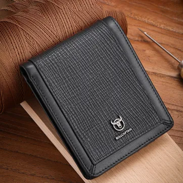 Genuine Cowhide Leather Wallet for Men – RFID-Protected Business Wallet with Photo Holder