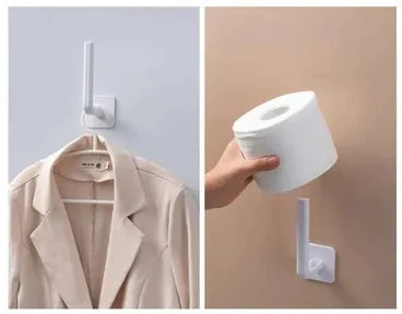 2 Pc Multipurpose Wall Mounted Kitchen Towels Roll Adhesive Hook 