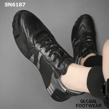 Korean style leather white soft sole sneakers