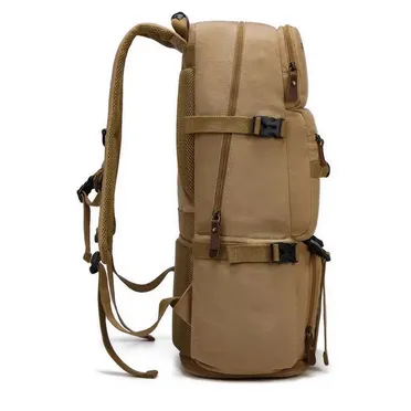 Extra Large Mountaineering Backpack – Multifunctional Canvas Travel Bag with Dry & Wet Separation