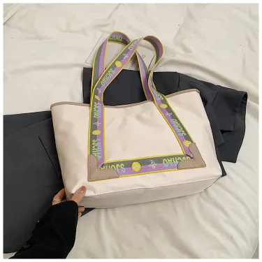 Contrast Color Shoulder Bag
