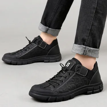 THICK-SOLED  GENUINE LEATHER BREATHABLE MEN'S SHOES GB-2262
