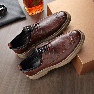 BRITISH BREATHABLE MEN'S BUSINESS CASUAL SOFT LEATHER SHOES 9225Br