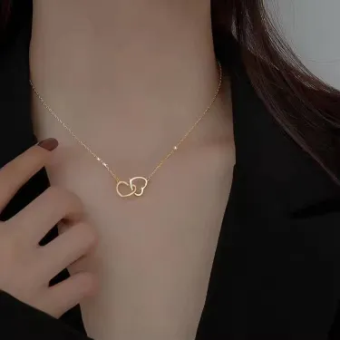 New Double Love Stainless Steel Necklace