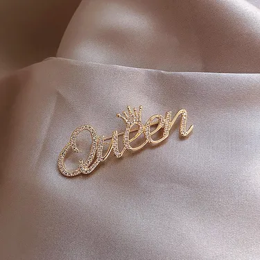Crystal Queen Brooch Hijab Safety Pin 