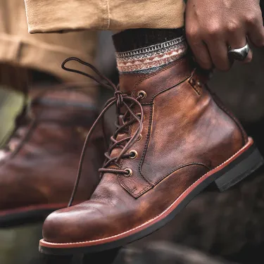 MARTIN STYLE RETRO MOTORCYCLE BOOTS GB-6078