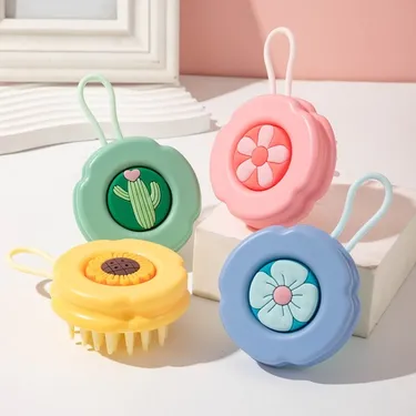 Cute Design Head Silicone Comb Shampoo Brush (1 pc)