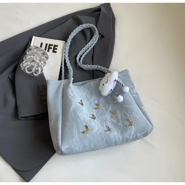 Pu Leather Stylish Butterfly Design Large Capacity Bag