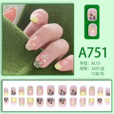 24 Pcs Fake Nails with Glue