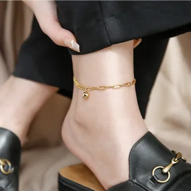  Stainless Steel Round Chain Anklet