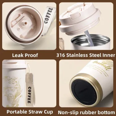 Floral Travel Coffee tumbler with Strap