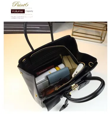 Lock Buckle Multiple Pockets Handheld Crossbody