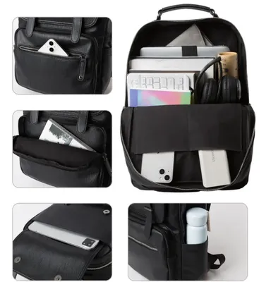 PU Leather Laptop Backpack 
