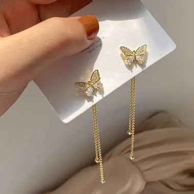 Crystal Korean Mini Butterfly Earrings