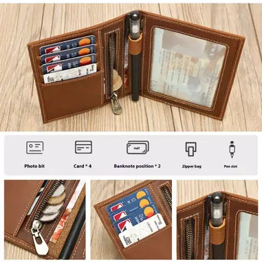 Crazy Horse Leather Passport Holder – High-End Genuine Leather, Multi-Function Card & Passport Bag