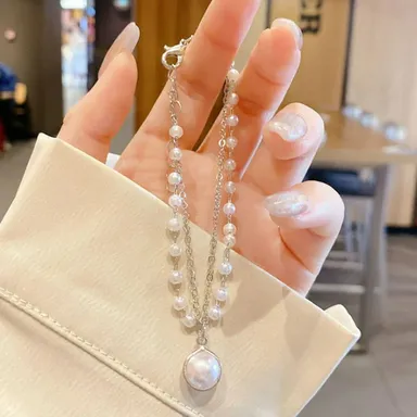 Double Layer Pearl Adjustable Bracelet