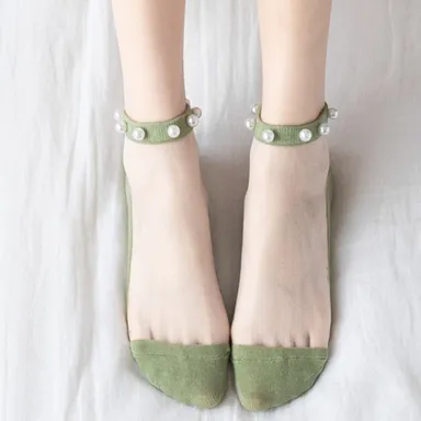 Cute Little Pearl Daisy Floor Socks (2 pairs)