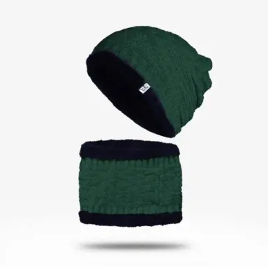 Beanie Hat &amp; Scarf Set - Green