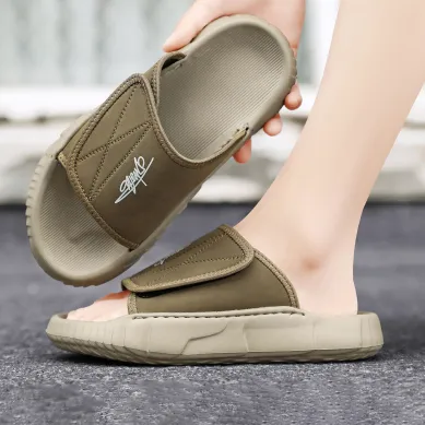 GENUINE LEATHER VELCRO FLIP FLOP 0981Kh