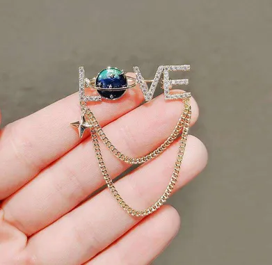 Love Chain Brooch Hijab Safety Pin 