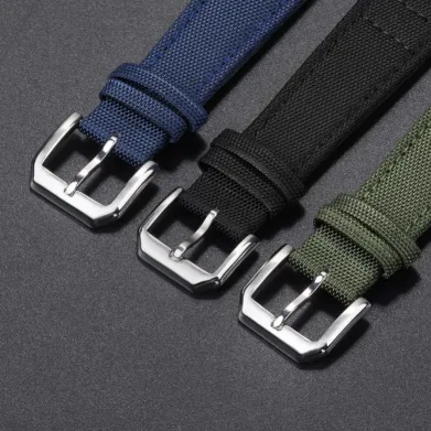 TWO LAYER CANVAS COWHIDE WATCH STRAP GB-WBF0162BlS