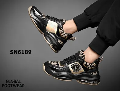 genuine leather universal V design sneakers