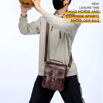 RETRO  GENUINE LEATHER BUSINESS PORTABLE BAG GB-BC0302