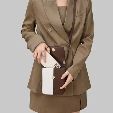 BROWN & WHITE POSH PRISM BAG