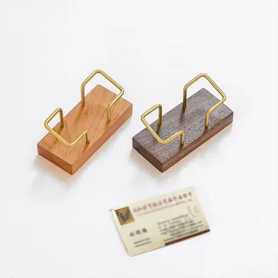 Elegant Walnut Card Stand