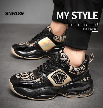 genuine leather universal V design sneakers