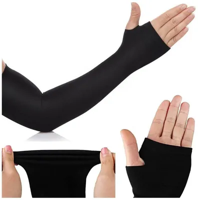 Stylish Black Arm Sleeve Gloves For Women