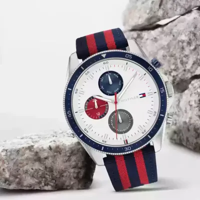 Tommy Hilfiger Parker White Dial Nylon Strap Watch