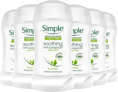 Simple Kind To Skin Soothing Antiperspirant Deodorant Stick, 40 Ml