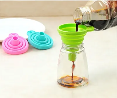Mini Portable Foldable Silicone Funnel (2 Pc) 