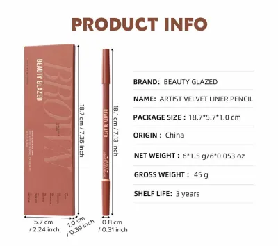 6 Pcs Beauty Glazed  Lip Liner Set 