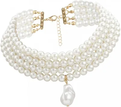 Elegant Multilayer Pearl Beaded Choker Necklace