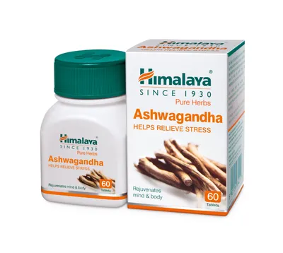 Himalaya Ashwagandha Tablets Stress Relief ,Rejuvenates Mind & Body - 60 Tablets