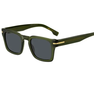 BOSS GREEN-ACETATE SUNGLASSES WITH GOLD-TONE HARDWARE
