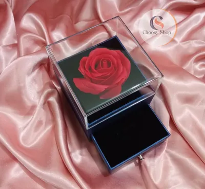 Romantic Rose Flower Jewelry Box with Pendant Necklace