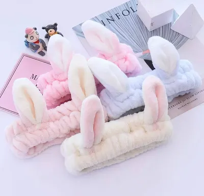 Fashion Comfortable Soft Face Washing Rabbit Headband (1 pc)