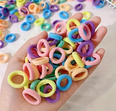 Colorful Small Elastic Hair Ties (100 Pcs)