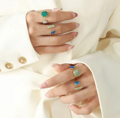 Vintage Simple Fashion Geometric Open Index Finger Ring (2 pc)