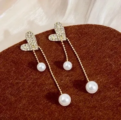 Love Pearl Long Tassel Earrings 
